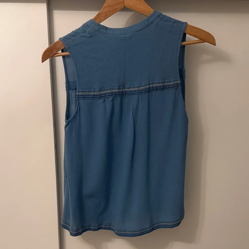 Women's Blue Sleeveless Top Lucky Brand - Picture 2 of 3